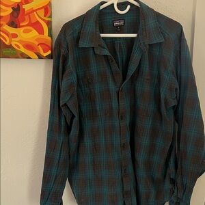 Patagonia Blue and Brown Checkered Shirt
